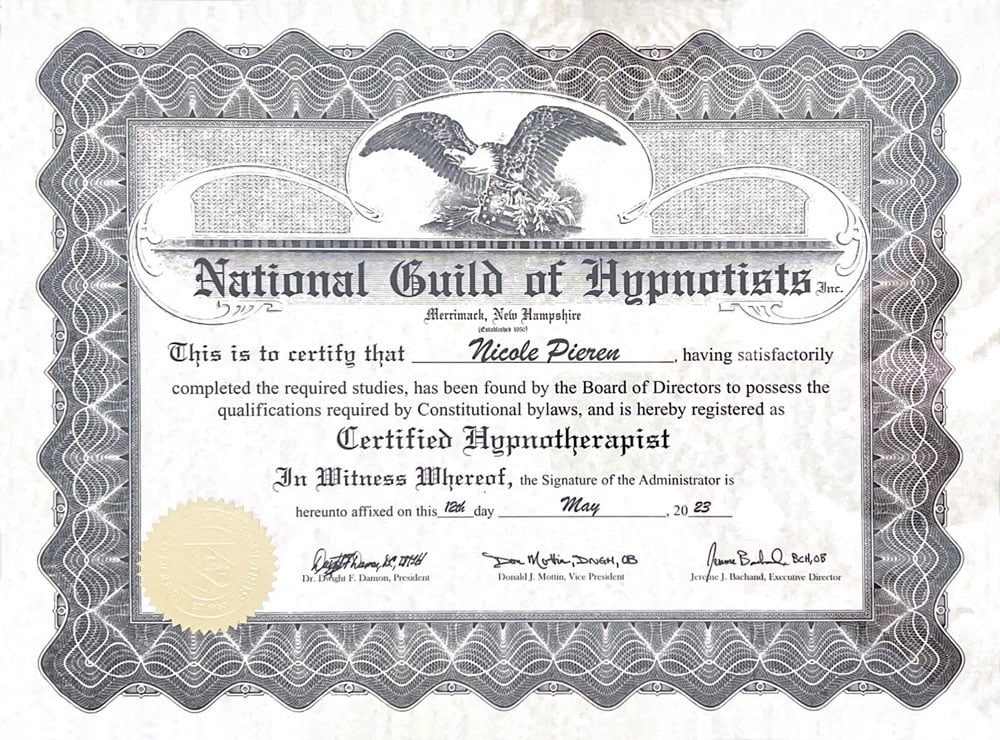 Zertifikat Hypnosetherapeutin NGH